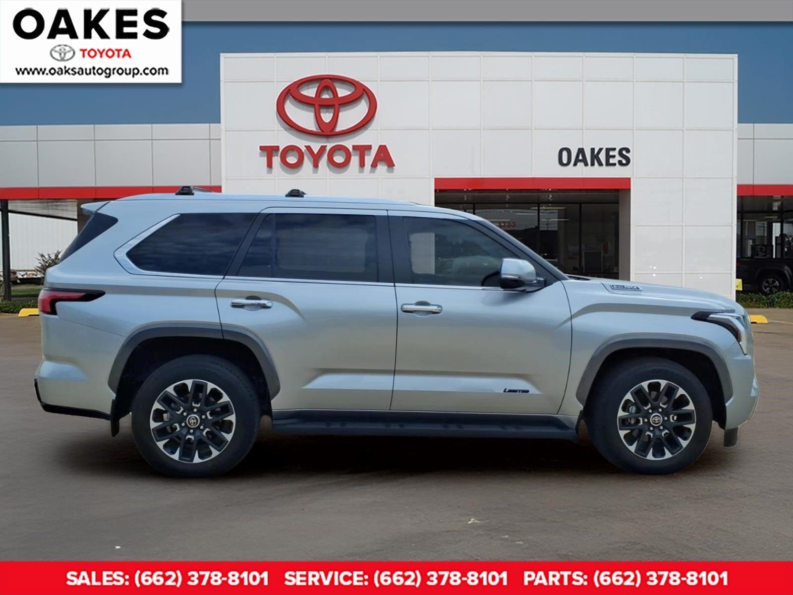 2024 Toyota Sequoia Limited in Celestial Silver Metallic — front three-quarter view