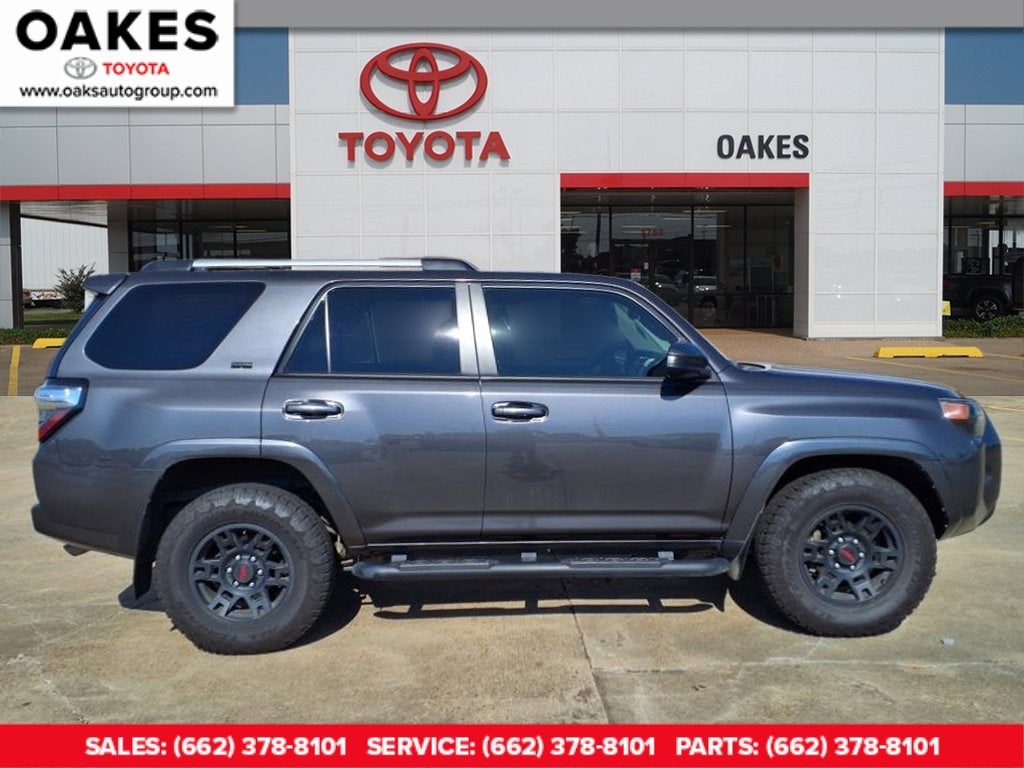 2023 Toyota 4Runner SR5 in Magnetic Gray Metallic — front three-quarter view