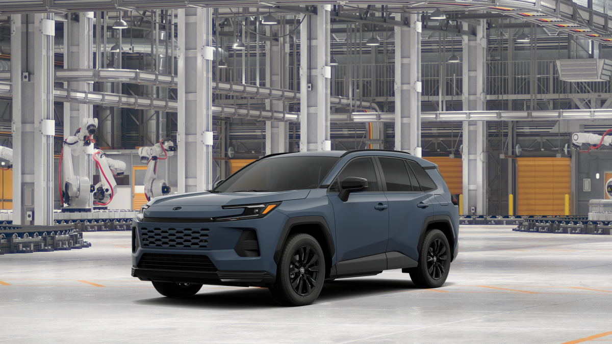 2026 Toyota RAV4 SE in Storm Cloud — front three-quarter view